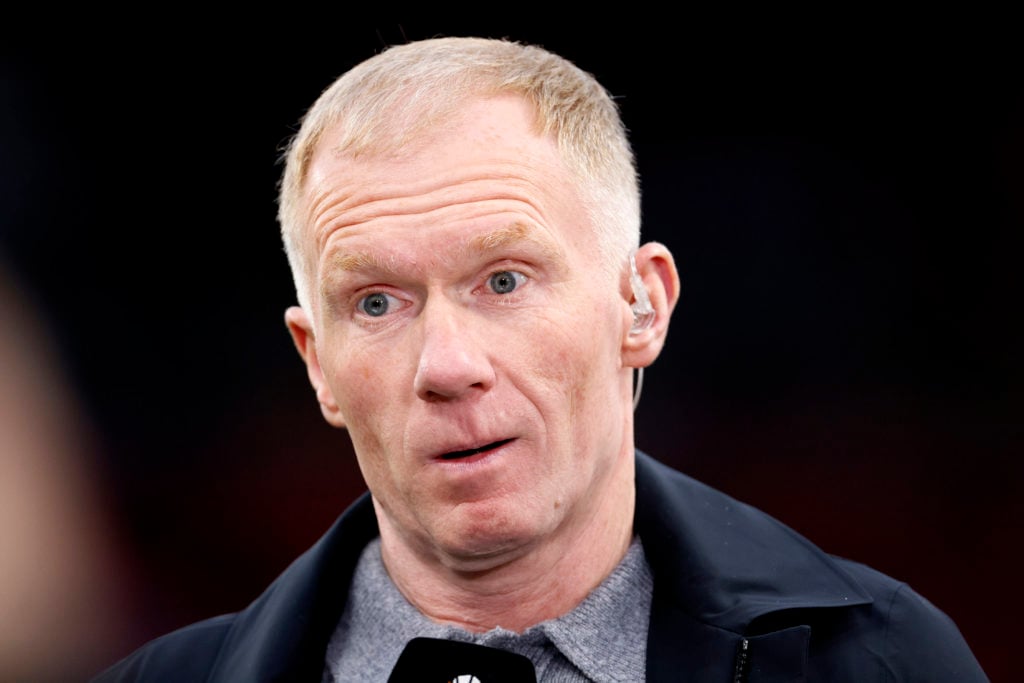 Former Manchester United and England midfielder Paul Scholes before the Europa League match between Manchester United and Lyon at Old Trafford in 2025 in Manchester, England.