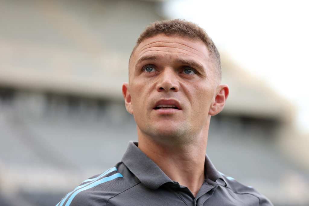 Kieran Trippier arrives at St James' Park before Newcastle United play Liverpool in the Premier League.