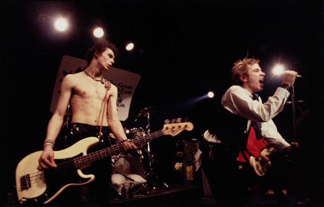 Sid Vicious and Johnny Rotten Performing on Stage