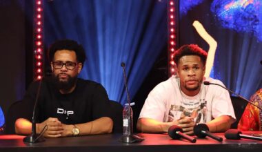 Devin Haney and Bill Haney speak to the media after Haney’s unanimous decision win over WBO welterweight champion Brian Norman Jr. on November 22.