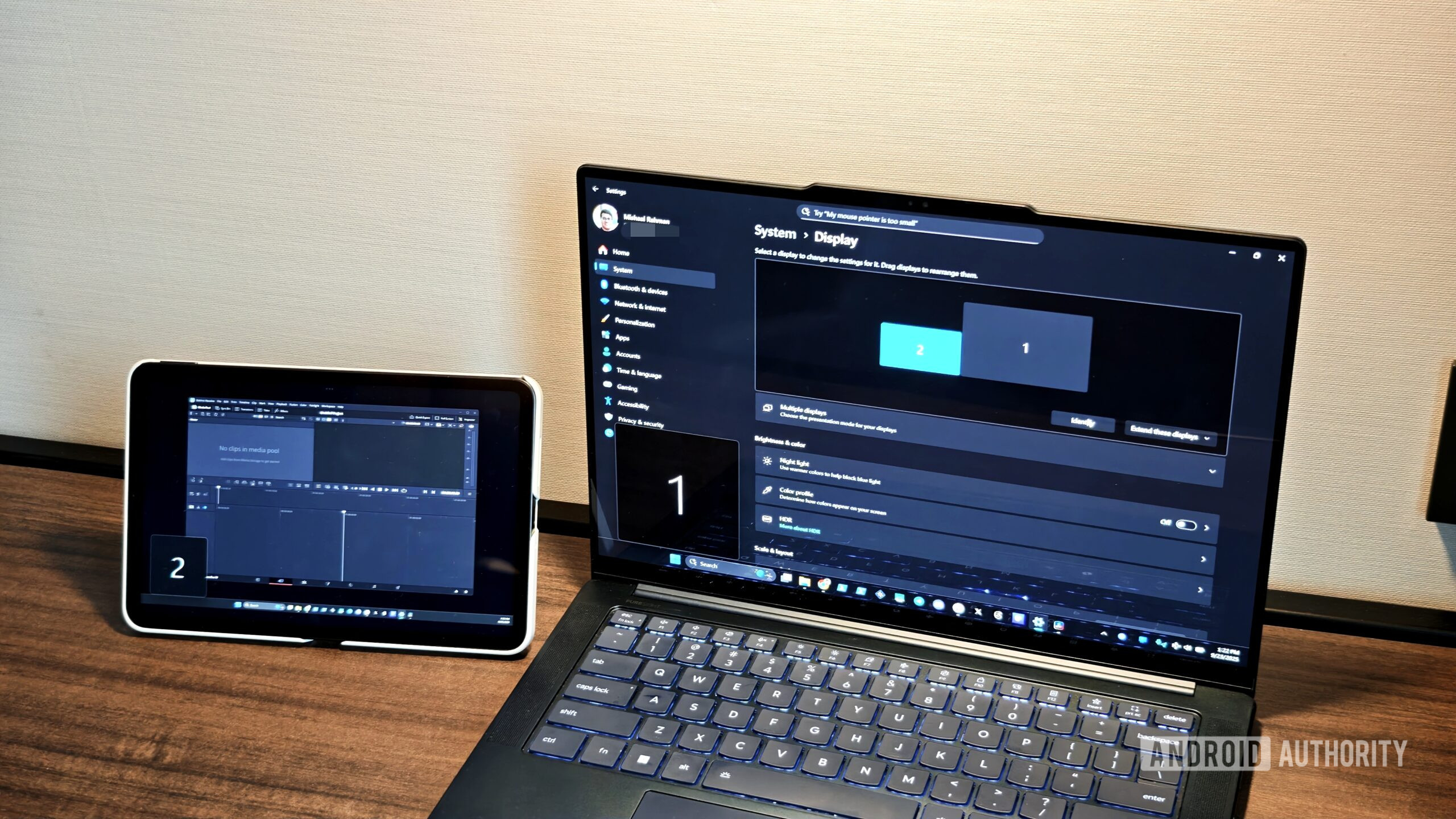 Photo of Xiaomi Pad Mini being used as second screen for Windows laptop