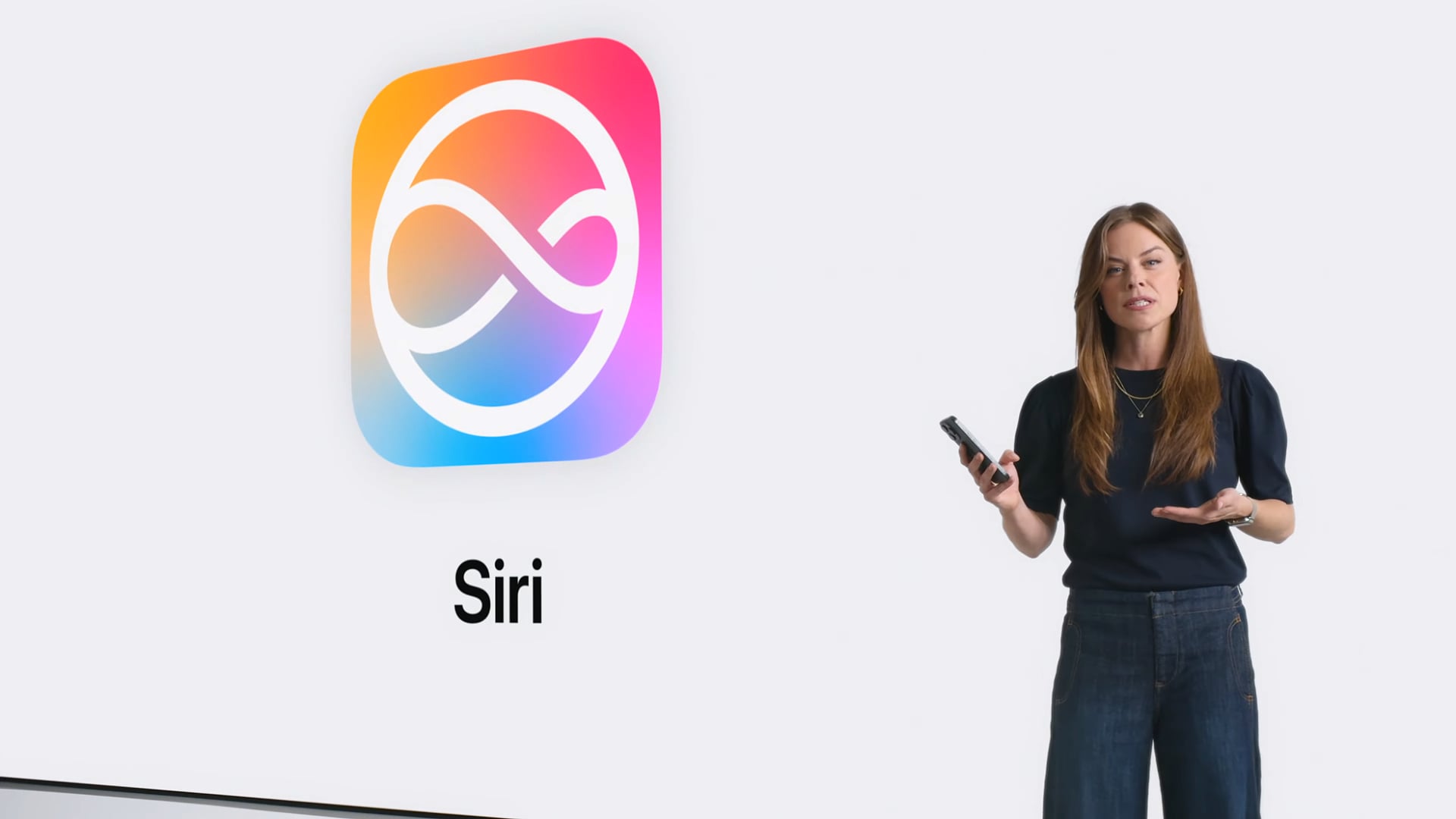 New Siri features infused with Apple Intelligence being demonstrated at Apple's Worldwide Developers Conference (WWDC) in June 2024.