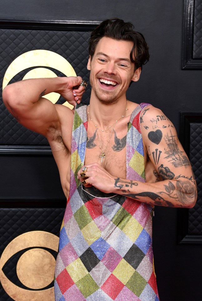Mandatory Credit: Photo by David Fisher/Shutterstock (13751980sb) Harry Styles 65th Annual Grammy Awards, Arrivals, Los Angeles, USA - 05 Feb 2023 Wearing Gucci