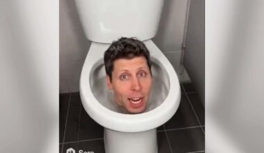 Screengrab of SORA 2 generated image featuring Sam Altman, referencing Skibidi Toilet