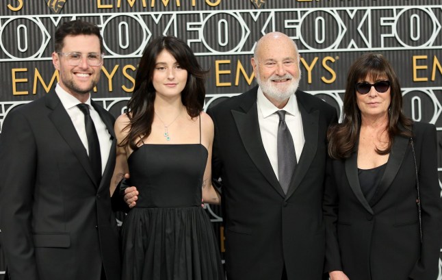 Jake Reiner, Romy Reiner, Rob Reiner, and Michele Reiner attend the 75th Primetime Emmy Awards at Peacock Theater on January 15, 2024 in Los Angeles, California.