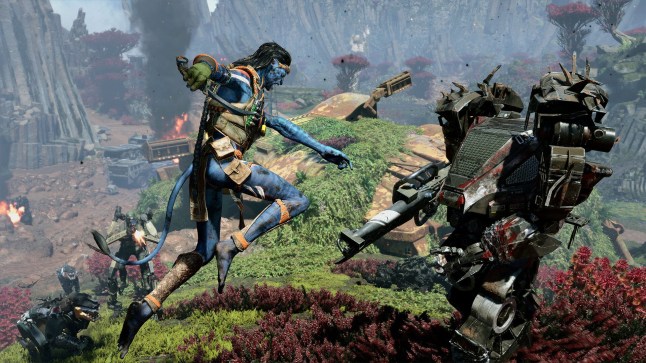Avatar: Frontiers Of Pandora - From The Ashes screenshot of fighting an Amp