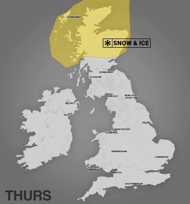 Met Office issues snow warning as New Year brings Arctic freeze that has sent temperatures plummeting to -8C
