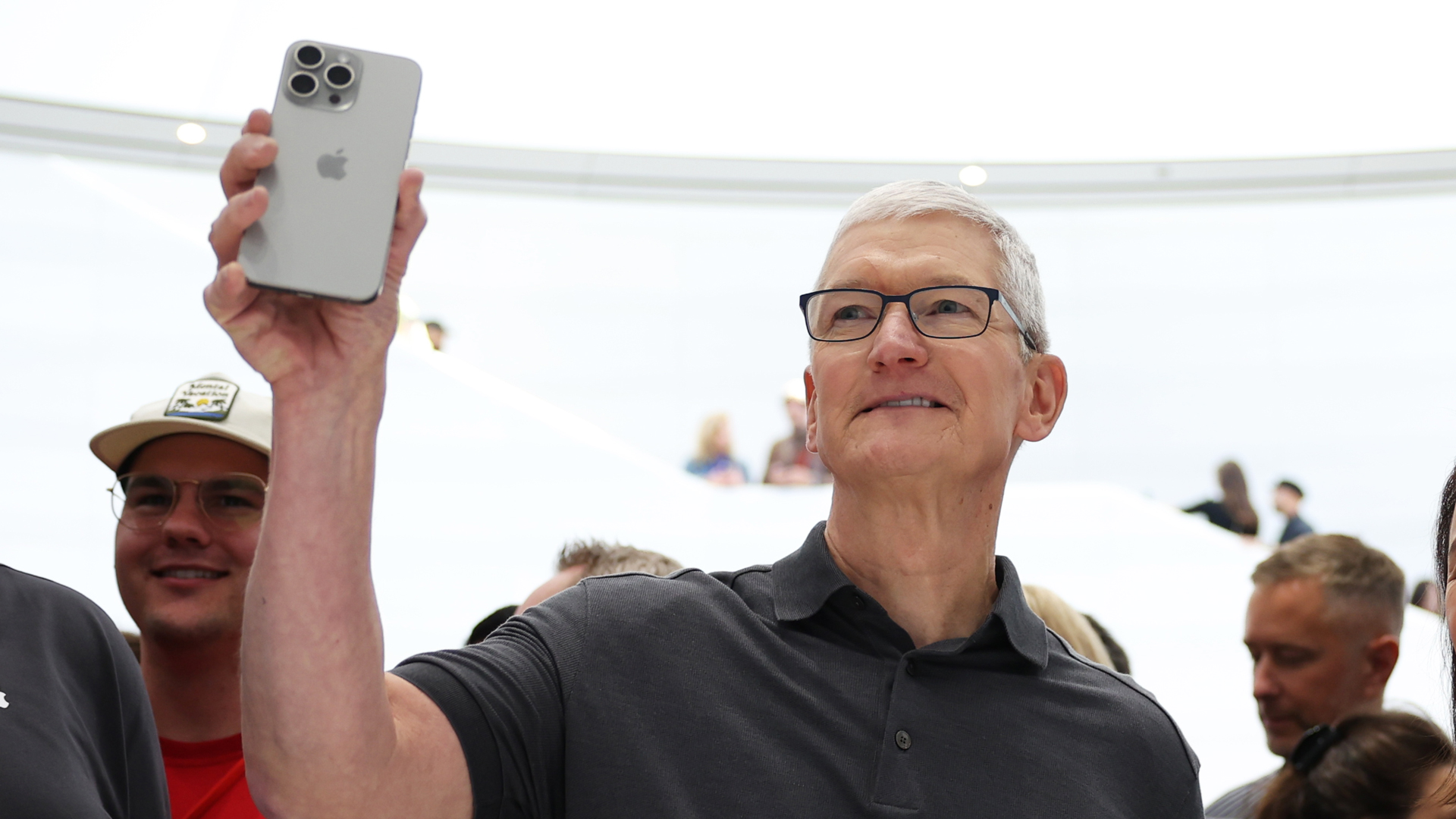 Tim Cook with iPhone 15