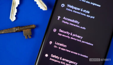 Security and privacy option in Android settings stock photo 1