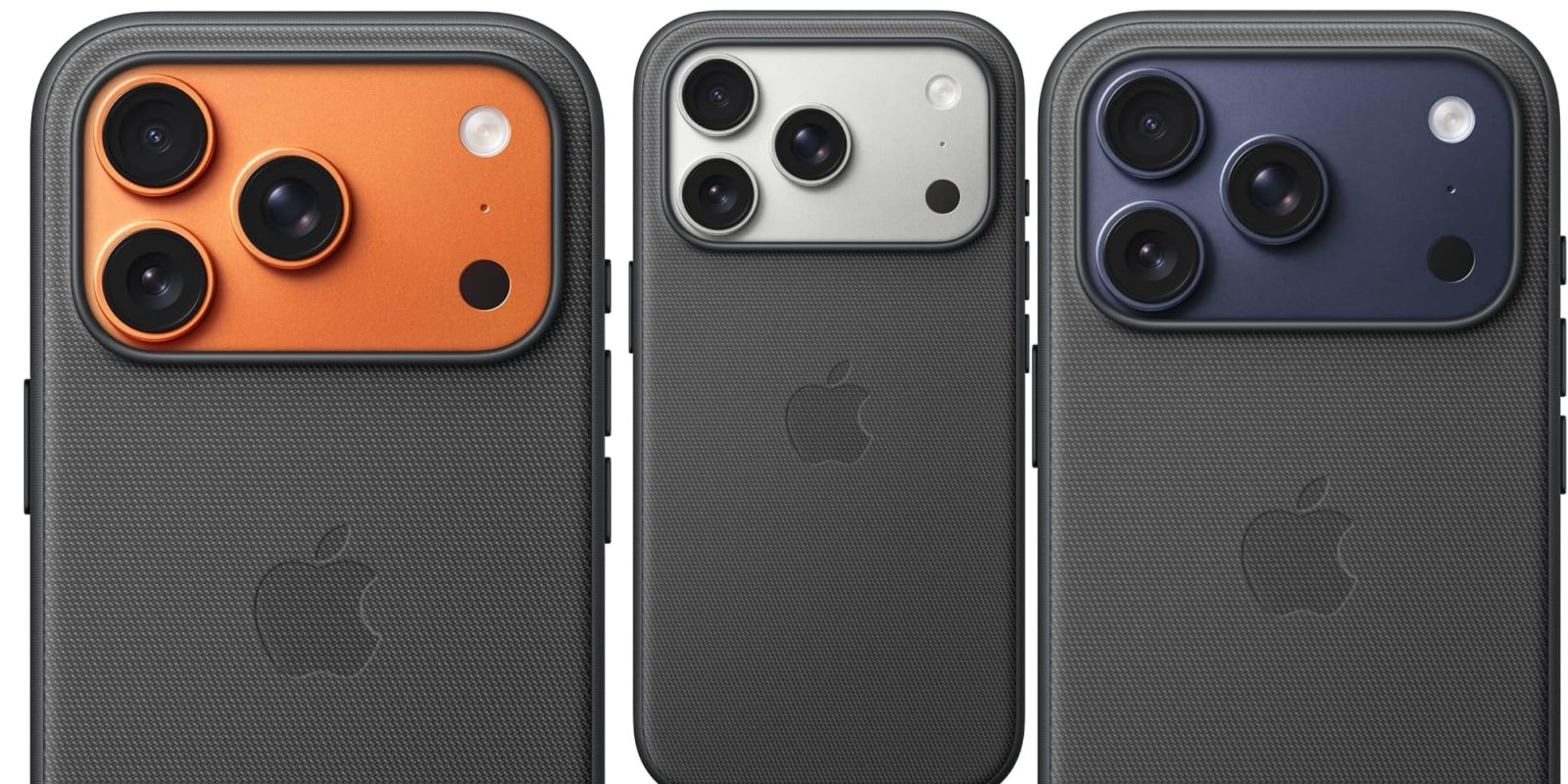 A group of cell phones with camera lenses