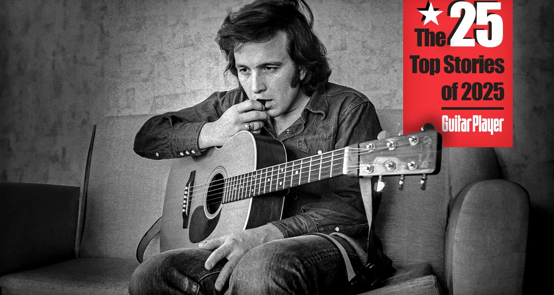 American singer-songwriter Don McLean during an interview, Amsterdam, Netherlands, 1975.