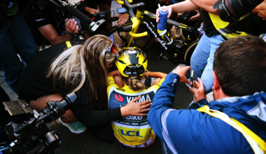 CHATEL LES PORTES DU SOLEIL, FRANCE - AUGUST 03: Detailed view of final overall winner, Pauline Ferrand-Prevot of France and Team Visma