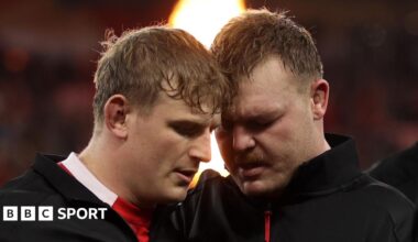 Jac Morgan and Dewi Lake, who were Wales' co-captains at the 2023 World Cup, have their heads together