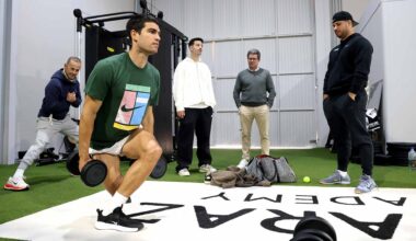 Carlos Alcaraz trains in Murcia in preparation for the 2026 season.