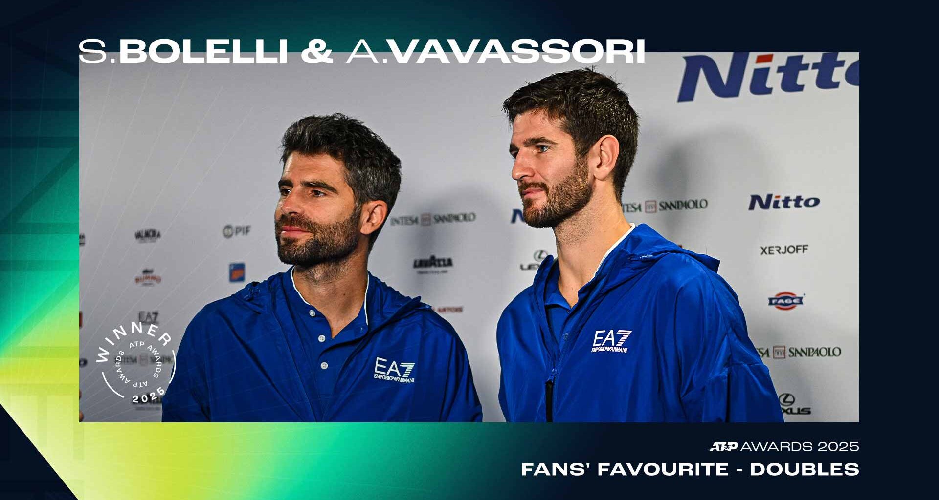 Simone Bolelli & Andrea Vavassori voted Fans’ Favourite doubles duo in 2025 ATP Awards | ATP Tour