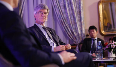 U.S. economist Jeffrey Sachs speaks during a discussion in Belgrade, Serbia, Dec. 16, 2025. The global economy is not a zero-sum game, and China