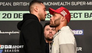 Callum Simpson and Troy Williamson stand face to face