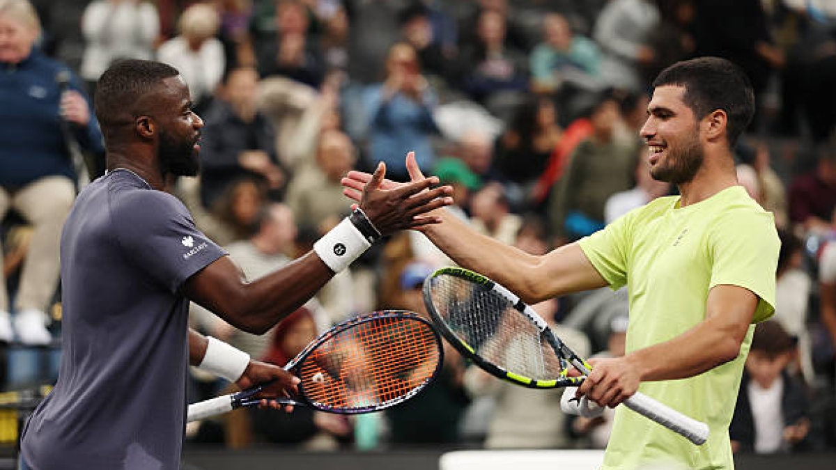 Carlos Alcaraz, exhibition match against Tiafoe. Photo. gettyimages