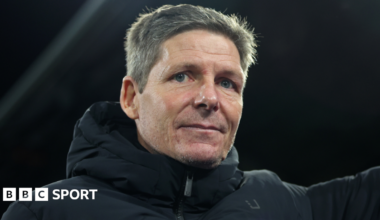 Crystal Palace boss Oliver Glasner reacts during his side's Conference League game with KuPS
