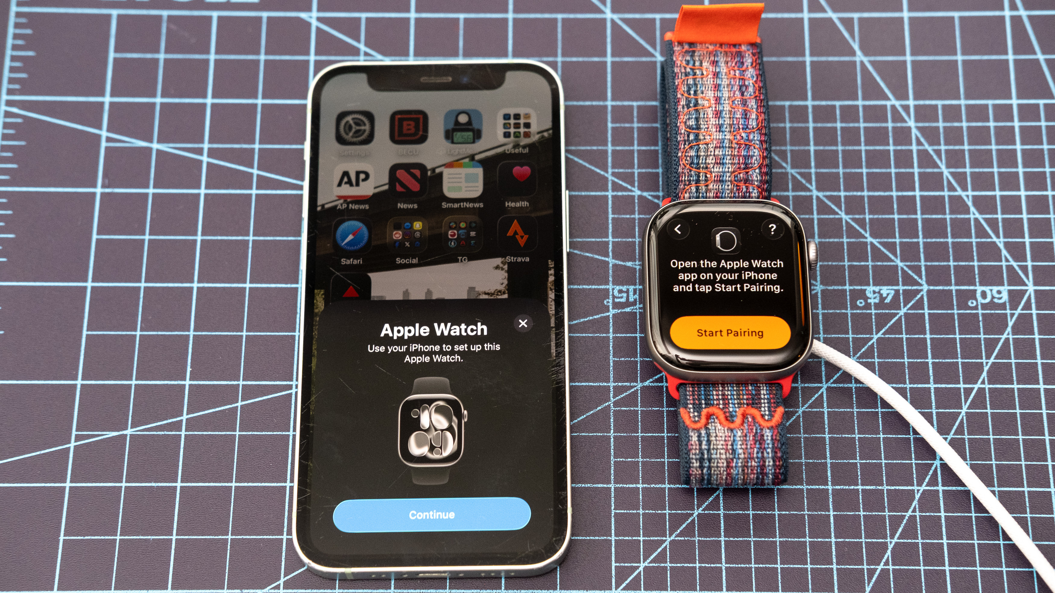 Apple Watch Series 11 close-up showing the setup and pairing process