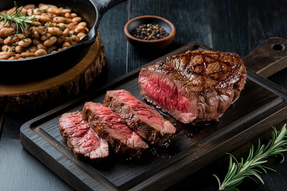 A rustic gourmet dining experience with a sumptuous meal