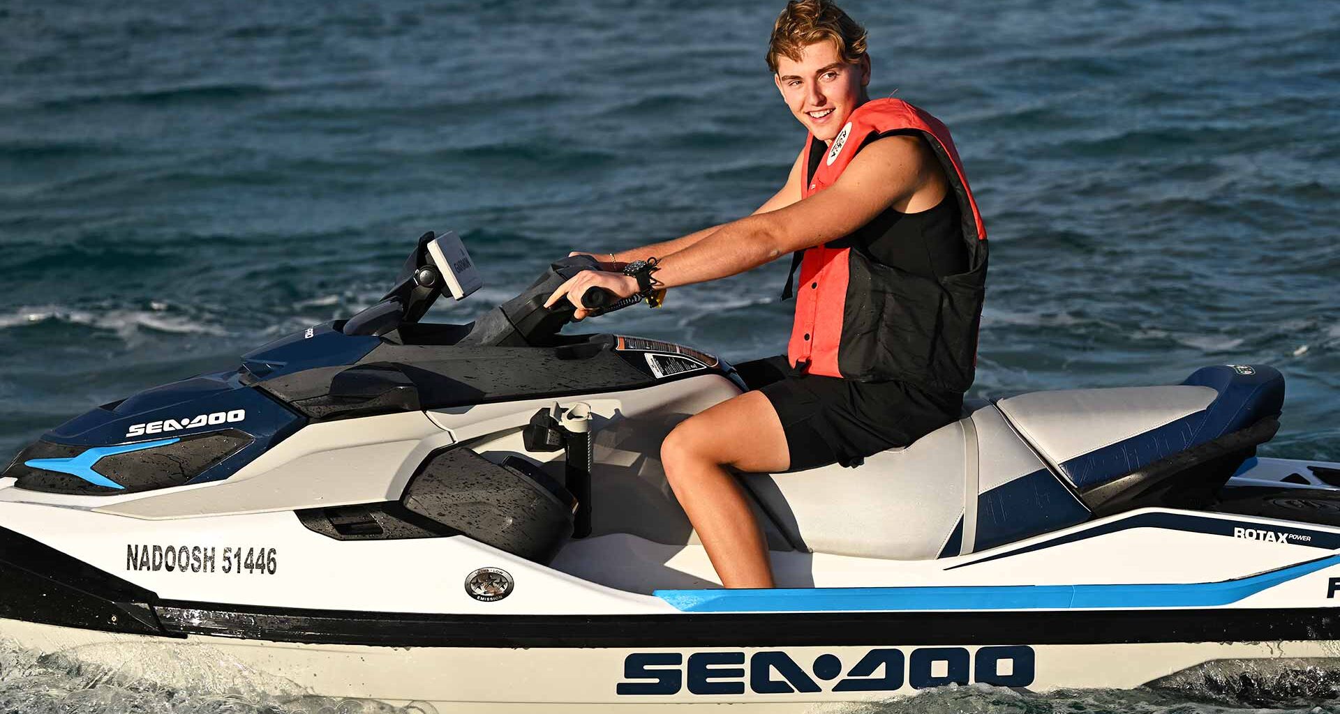 Justin Engel spends time at Silver Sands Beach on Monday in Jeddah.