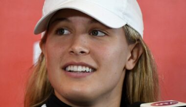 Eugenie Bouchard Stuns in a Golden Dress While Attending a Miami Party With Friends