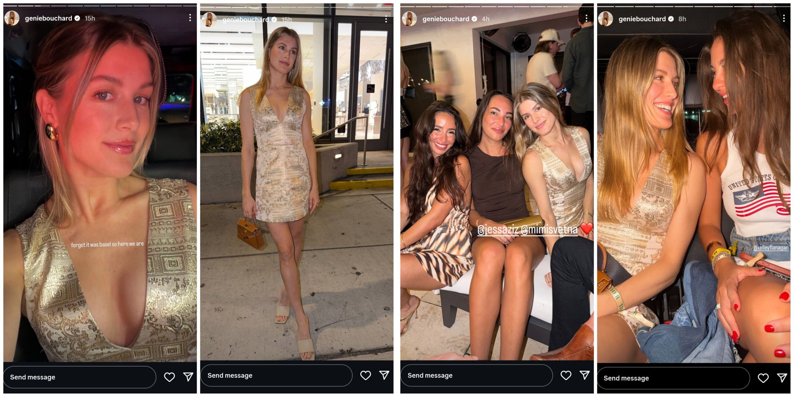 Screen grab of Eugenie Bouchard's Instagram stories