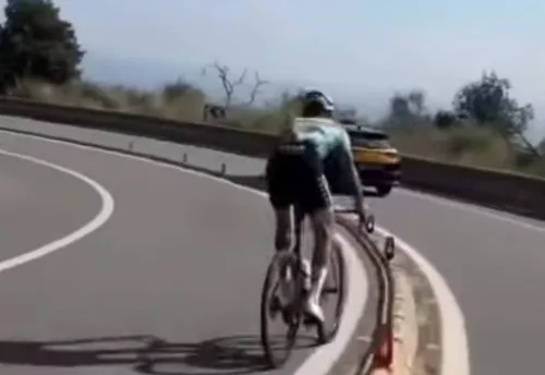 Kiko Galván, in an Instagram post, committing a traffic violation