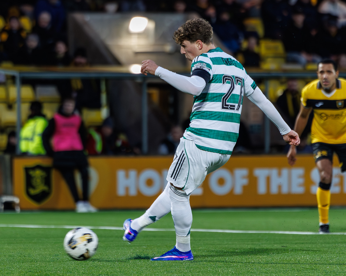 Arne Engels of Celtic scores from the spot