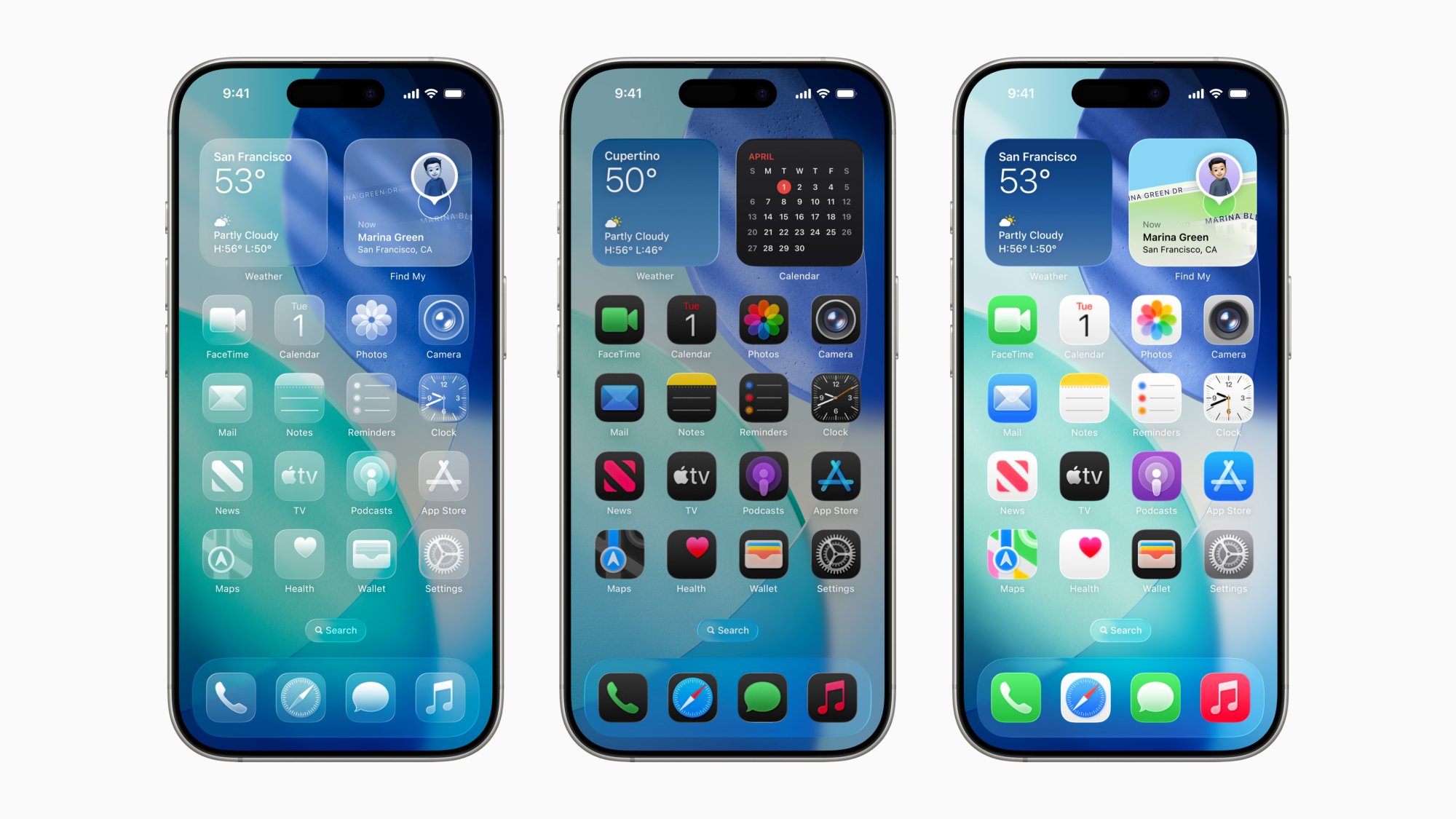 iphones displaying liquid glass and new ios 26 features.