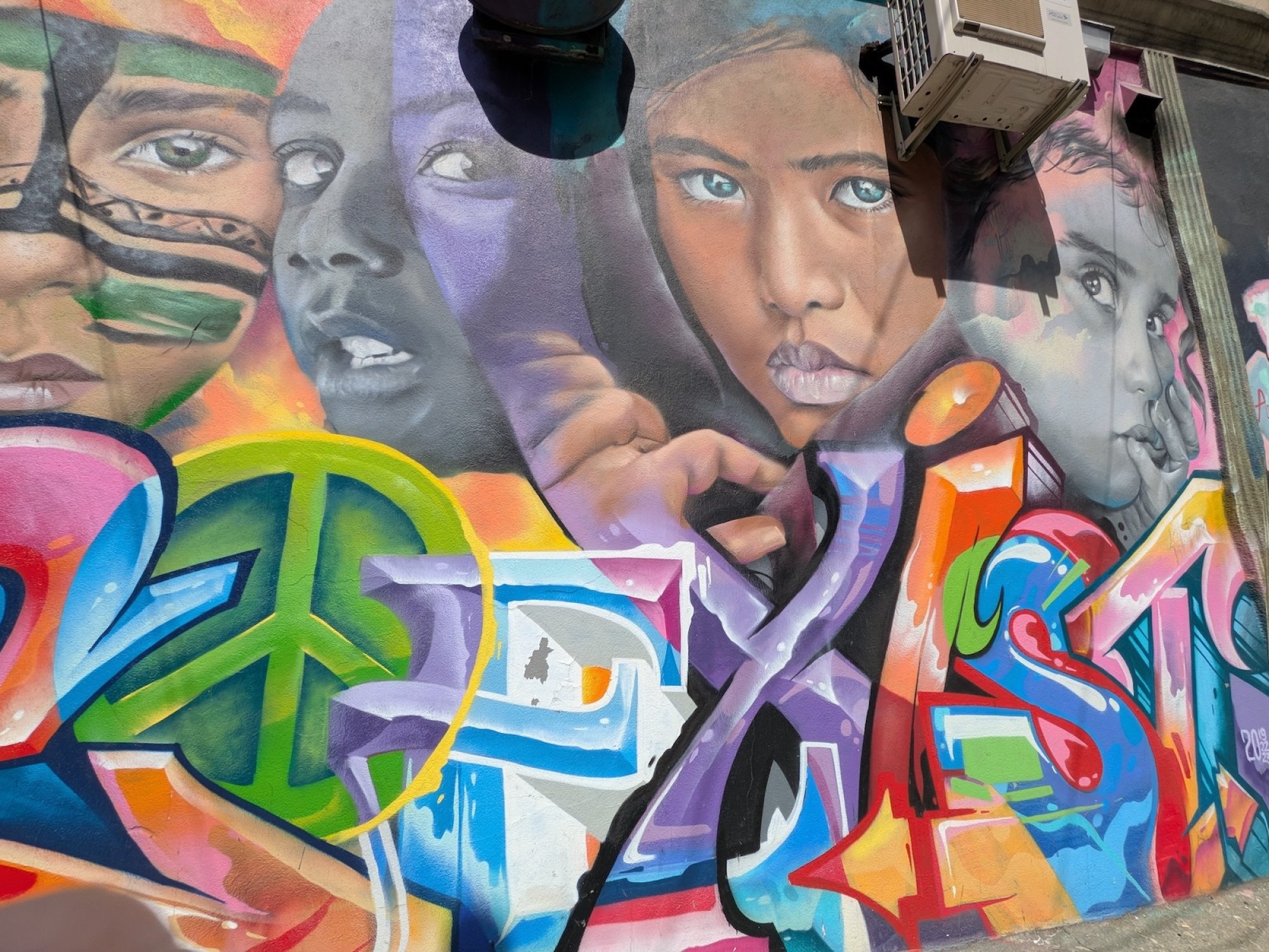 Colorful graffiti mural photographed by Pixel 9a in Brooklyn