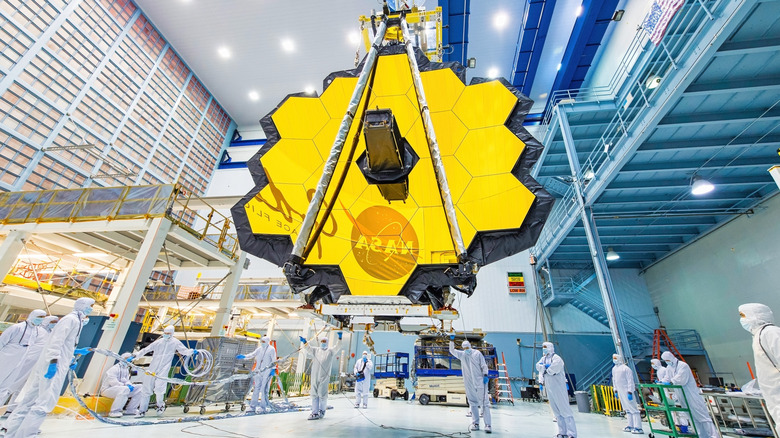 The James Webb Telescope being assembled