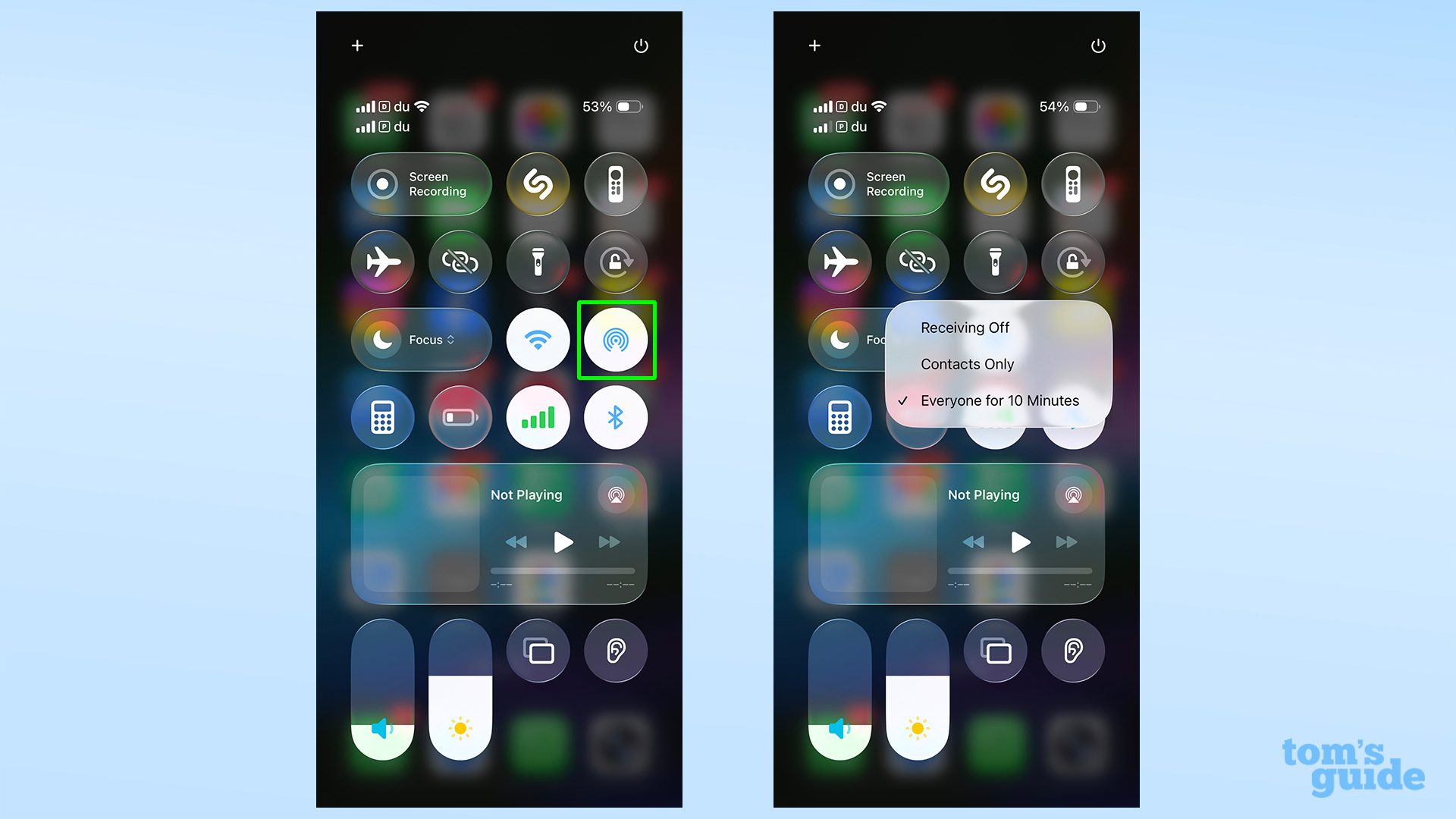 Setting iPhone AirDrop to everyone for ten minutes when using Quick Share between iPhone and Pixel