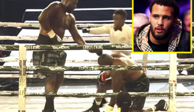 Lawrence Okolie blasts out helpless rival in quickfire win before making plea to Moses Itauma