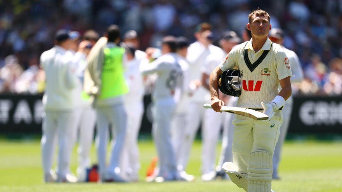 Marnus Labuschagne leaves field after getting out on day two at the MCG