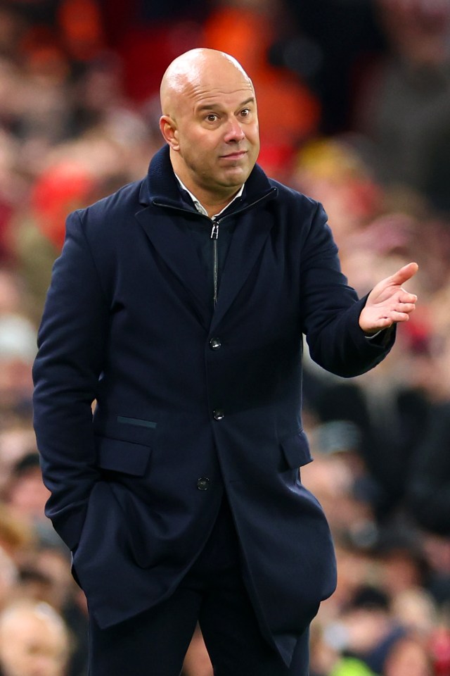 Arne Slot during Liverpool's clash against Sunderland