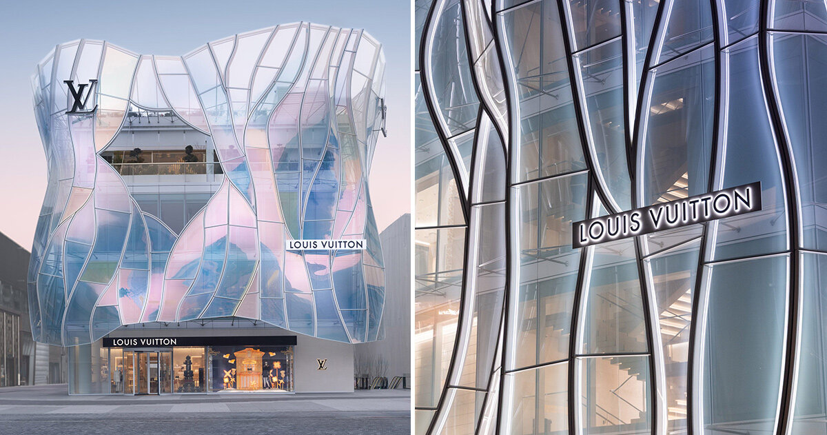 louis vuitton sanlitun opens in beijing with a fluid facade by jun aoki