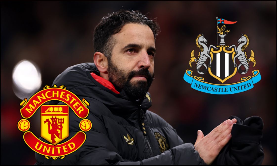 Ruben Amorim applauding Man Utd supporters