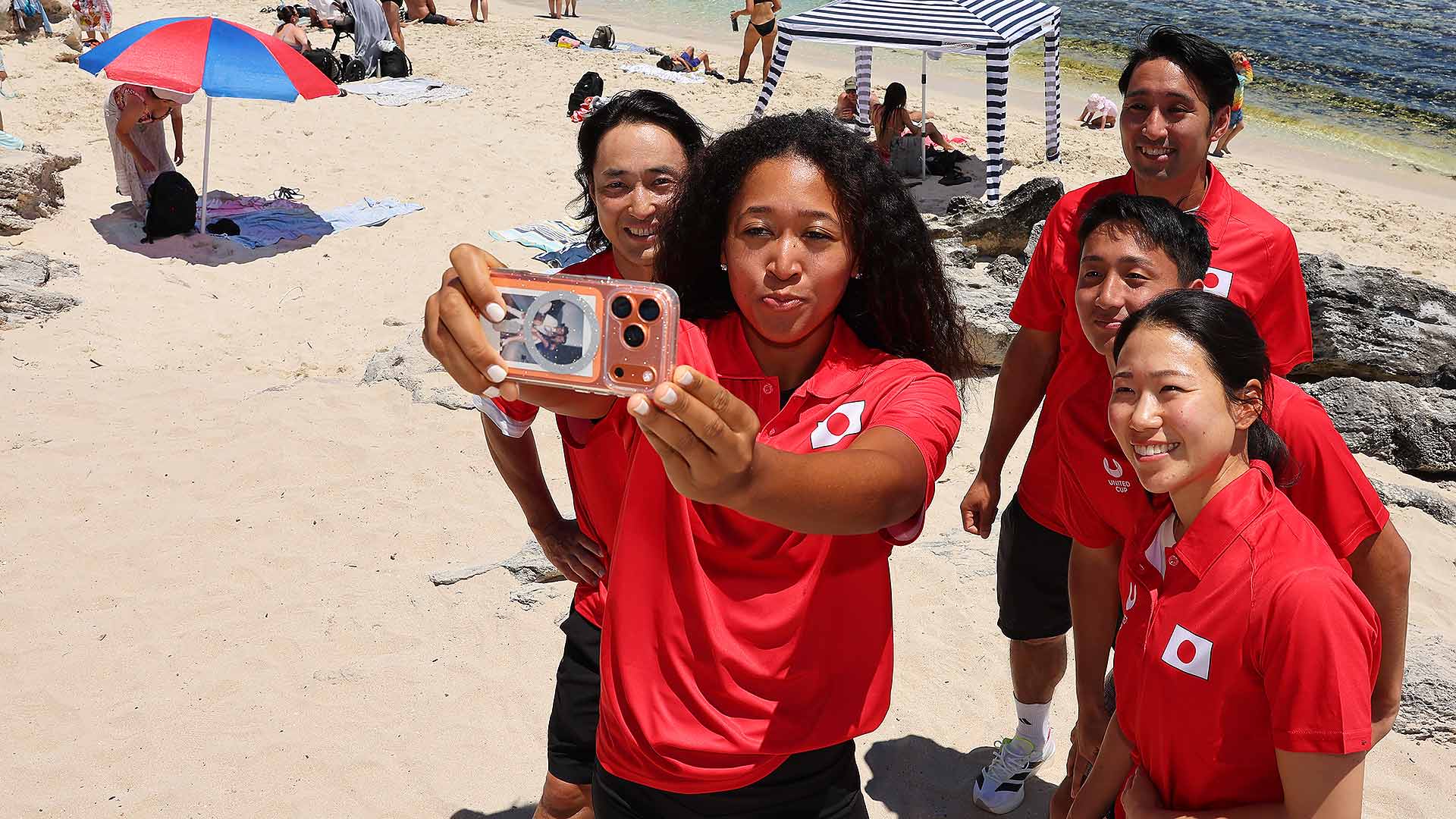 Naomi Osaka leads Team Japan on a visit to Rottnest Island.