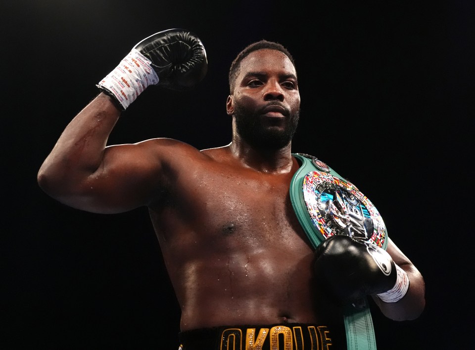 Lawrence Okolie celebrates victory against Hussein Muhamed (not pictured) at the OVO Arena Wembley, London. Picture date: Saturday December 7, 2024.