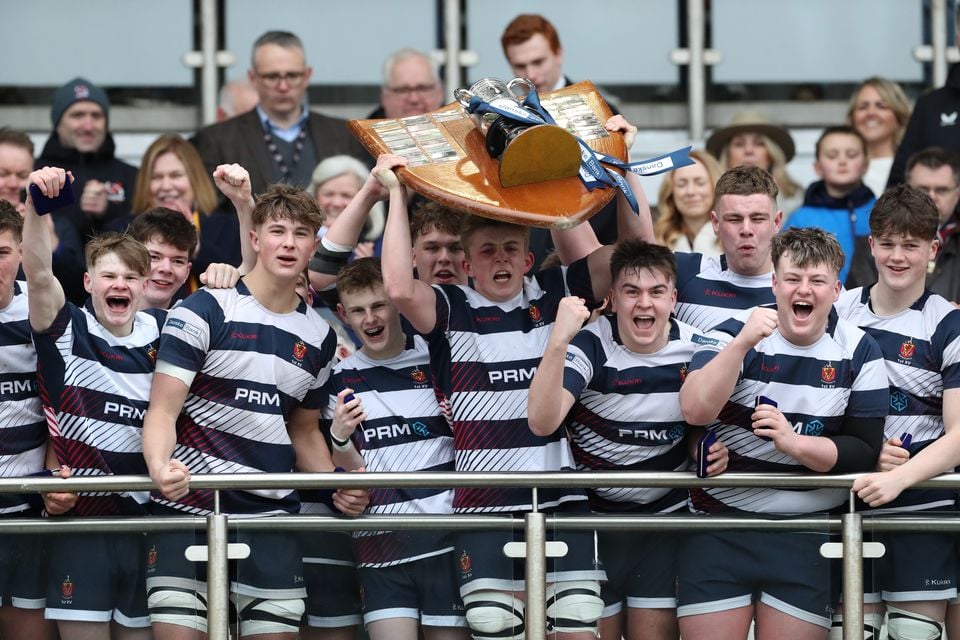 Wallace High lift the Schools' Cup in 2025 after defeating Royal School Armagh