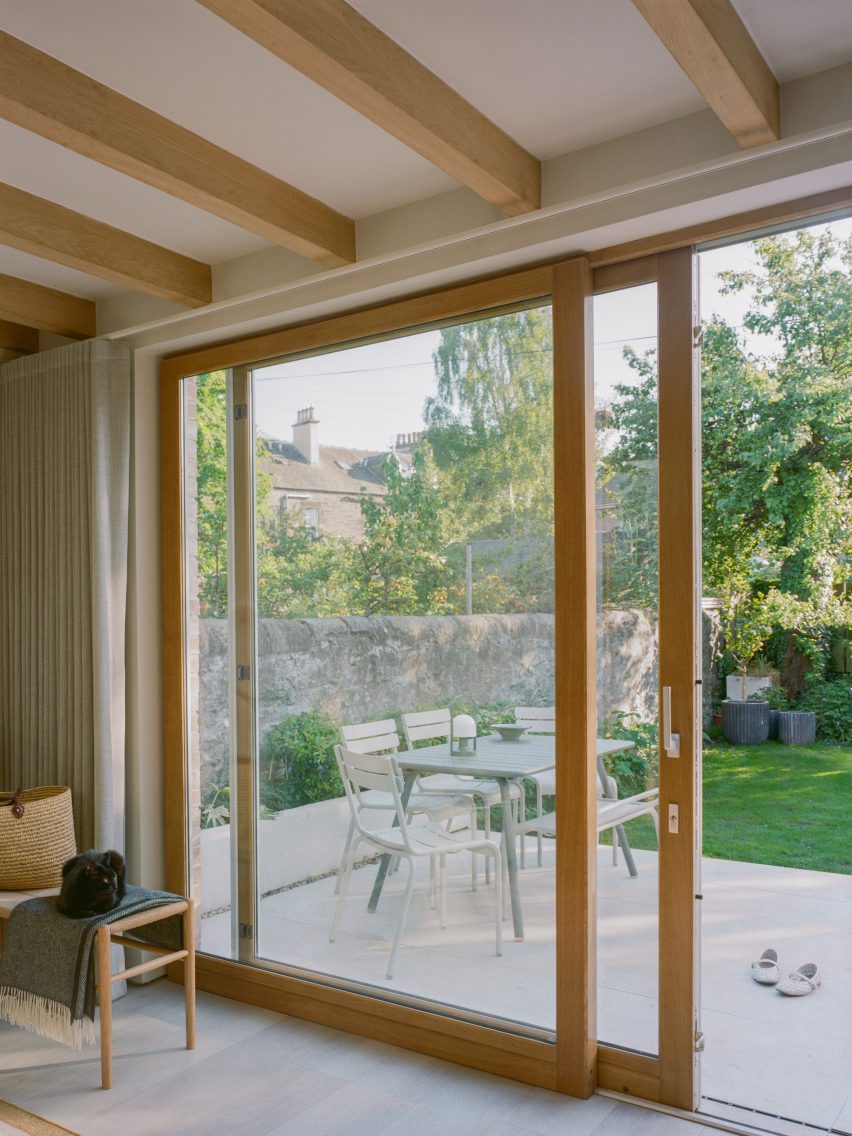 Sliding door of home extension in Scotland