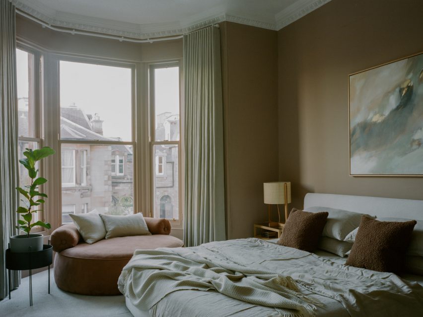 Bedroom with a bay window