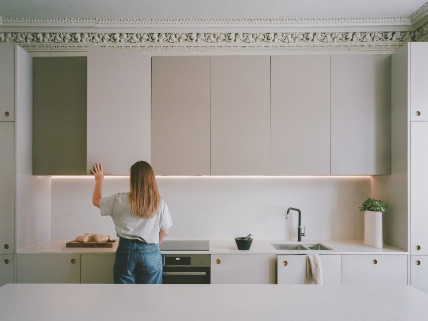 Original cornicing in the Catalog House kitchen