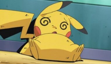 Pikachu is dazed and knocked out.
