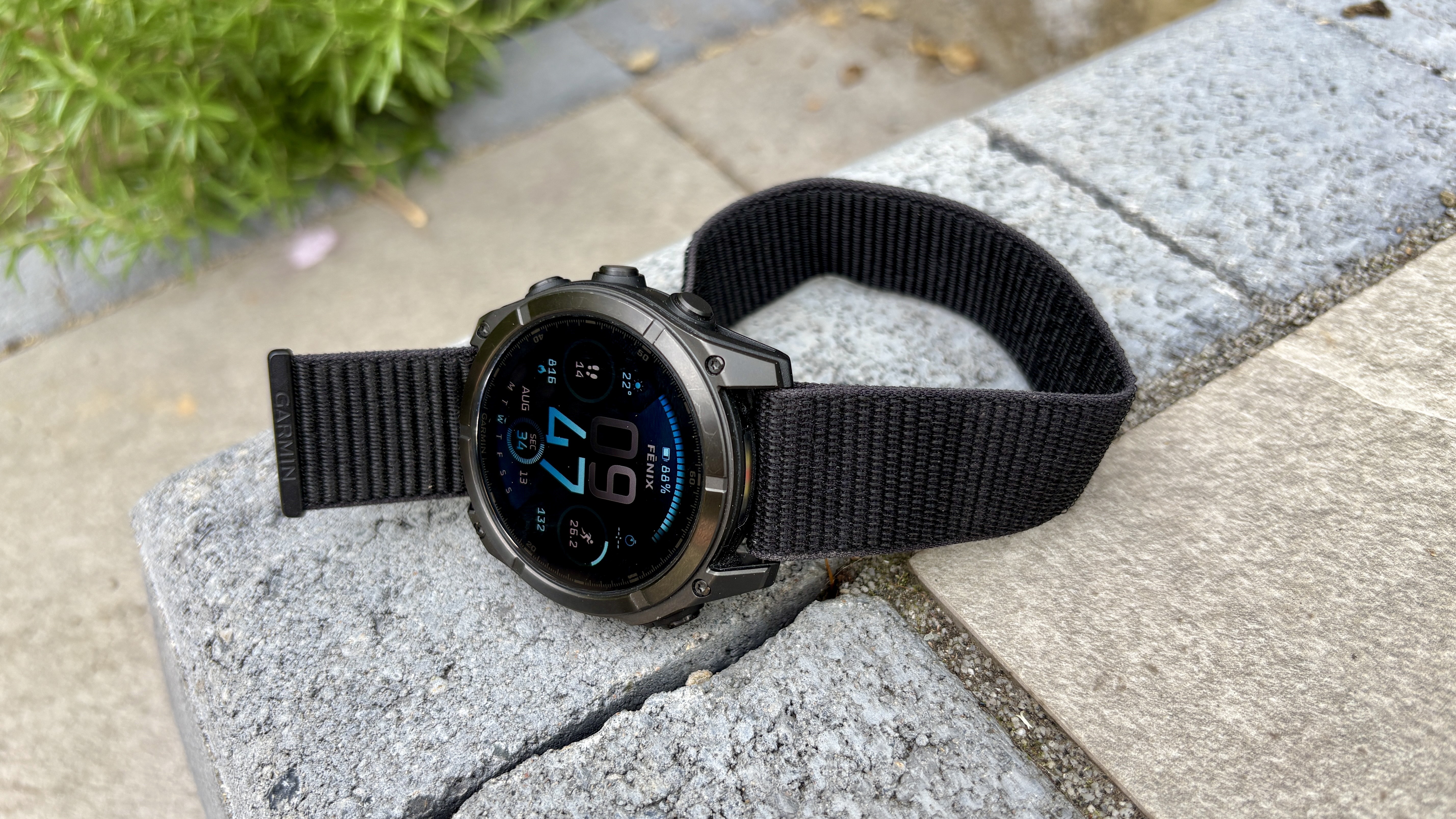 Garmin Fenix 8 with nylon band