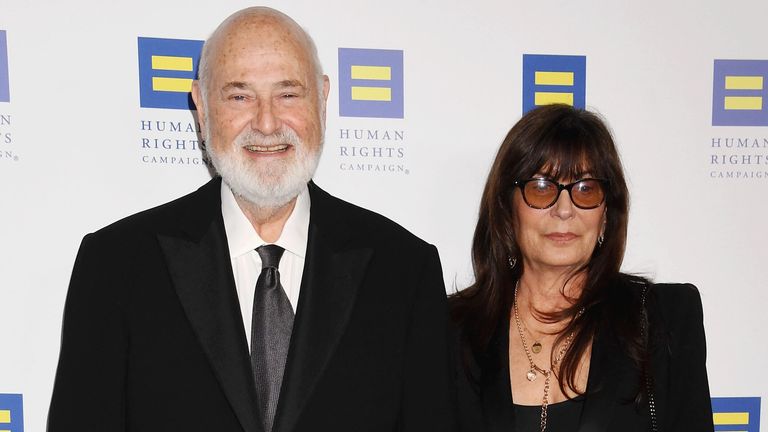 Rob Reiner with his wife Michele Singer Reiner. Pic: AP