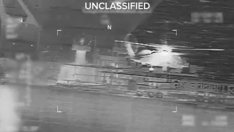 A tanker is seized. Pic: @Sec_Noem