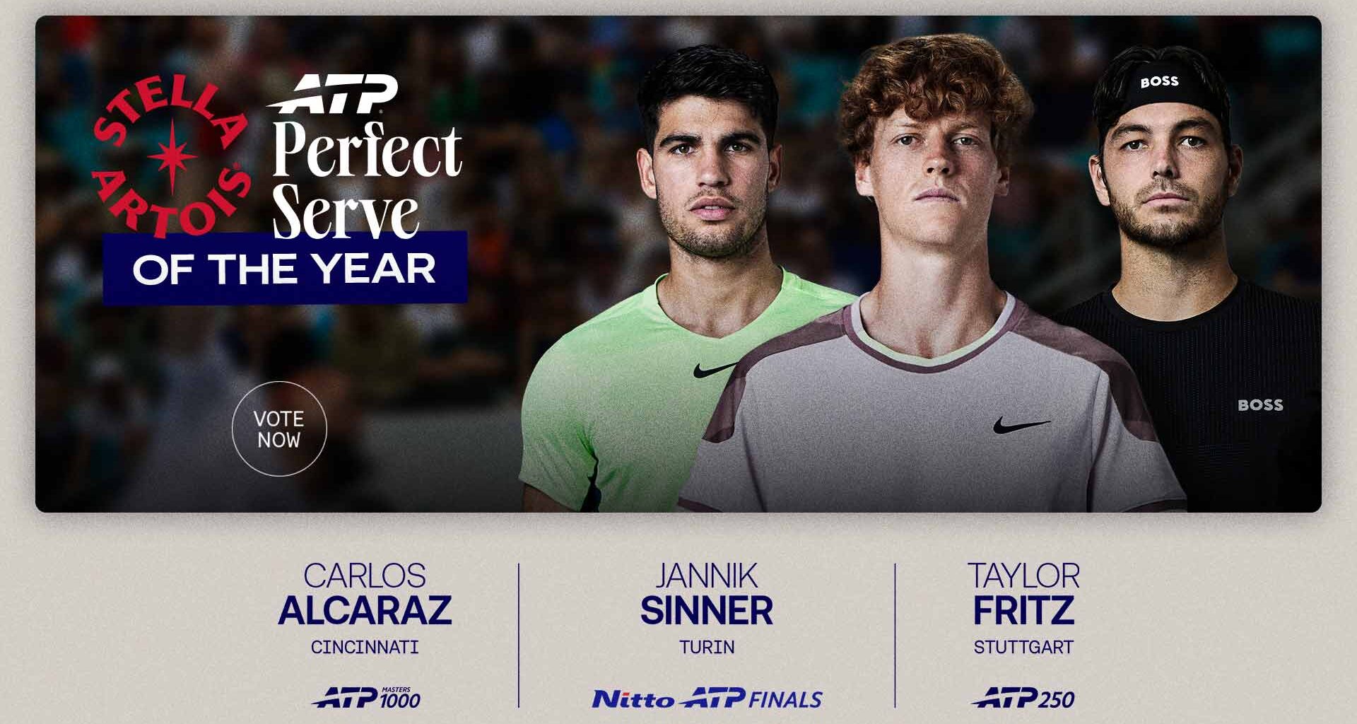 Alcaraz, Sinner or Fritz? Vote now for Stella Artois ATP Perfect Serve of the Year | ATP Tour